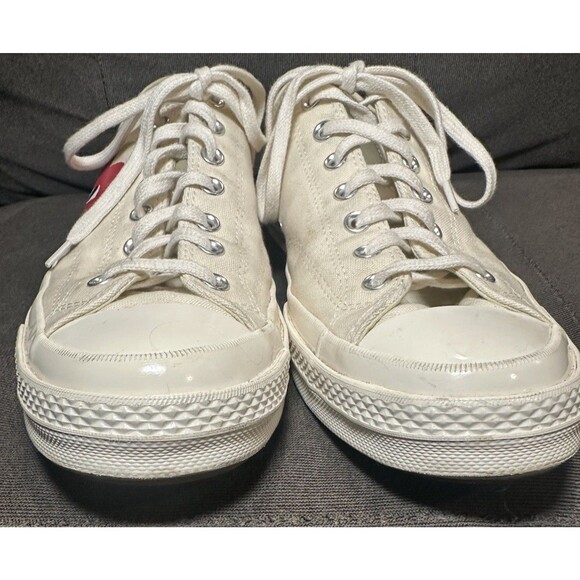 CDG Converse Chuck Taylor All Star 70 Ox Comme des Garcons White Heart Shoes 11 - Picture 3 of 11